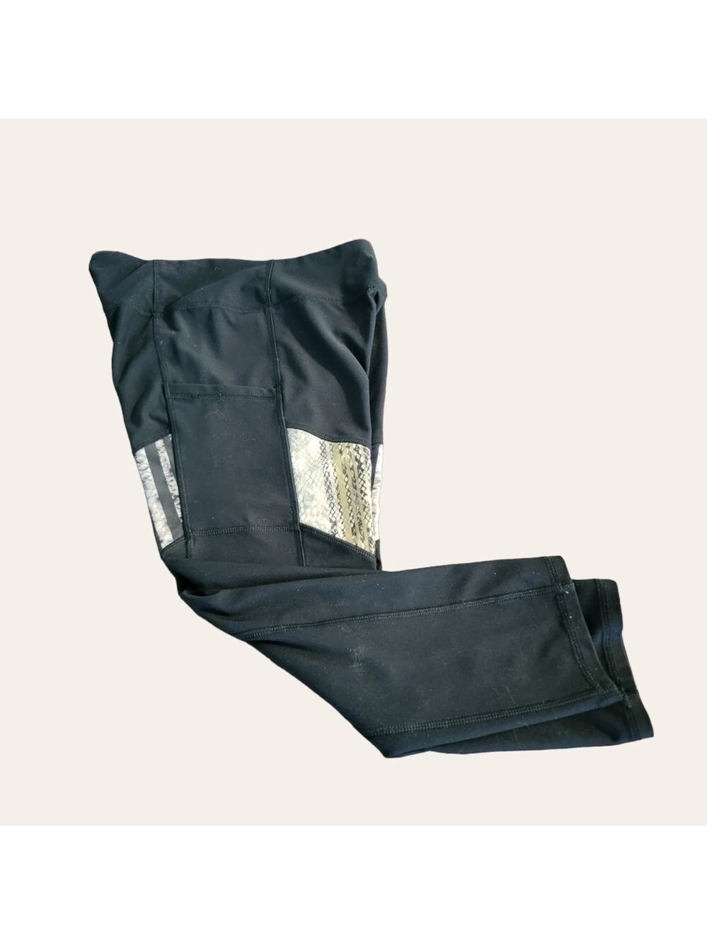 Gottex Women's Workout Pants Capris Small Leggings Snakeskin Phone Pocket T23